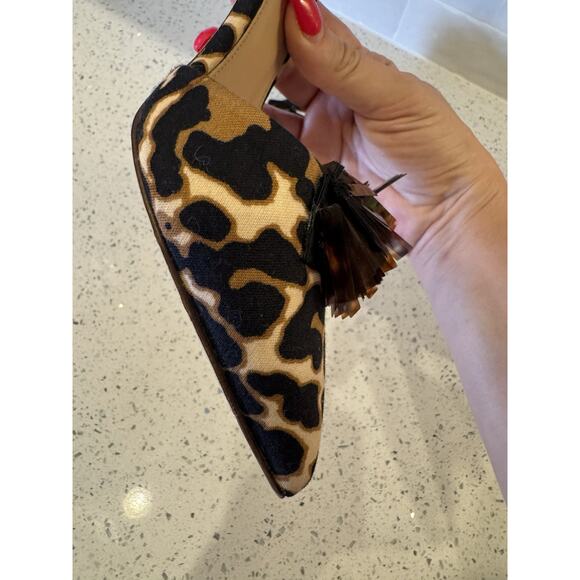 J.Crew Collection Elsie d’Orsay Pumps Leopard Print Sequin Italy Sz 7 Stiletto - Picture 11 of 16